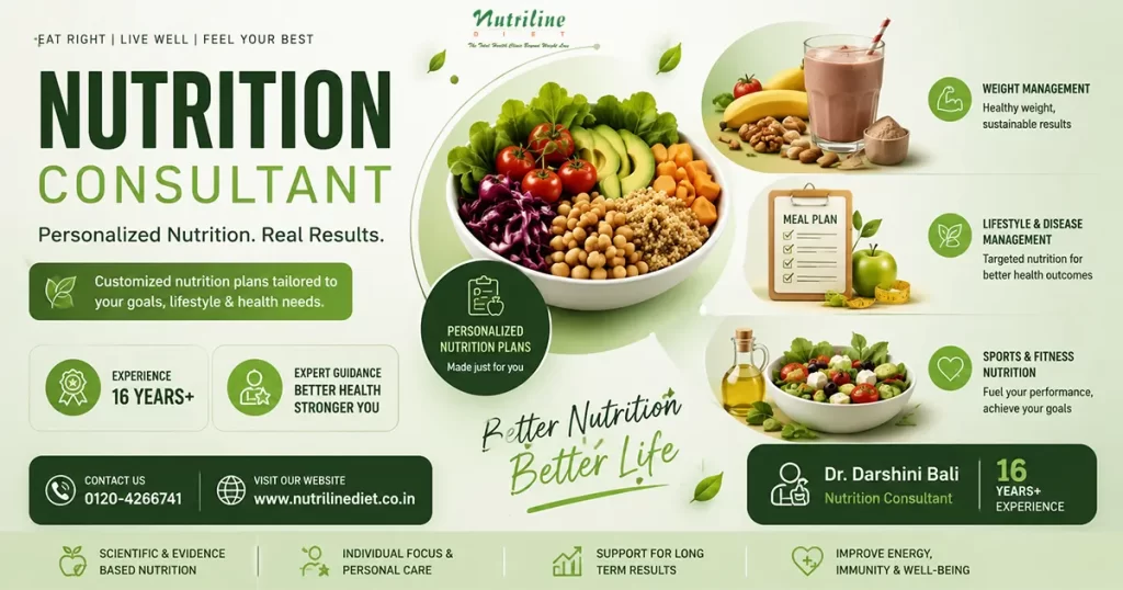 Nutrition Consultant in Noida | Expert Dietitian at Nutriline Diet – 16+ Years Experience